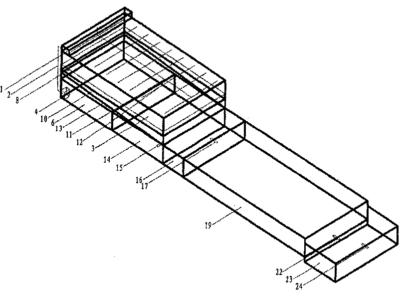 Stereo artificial wetland system for treating sewage