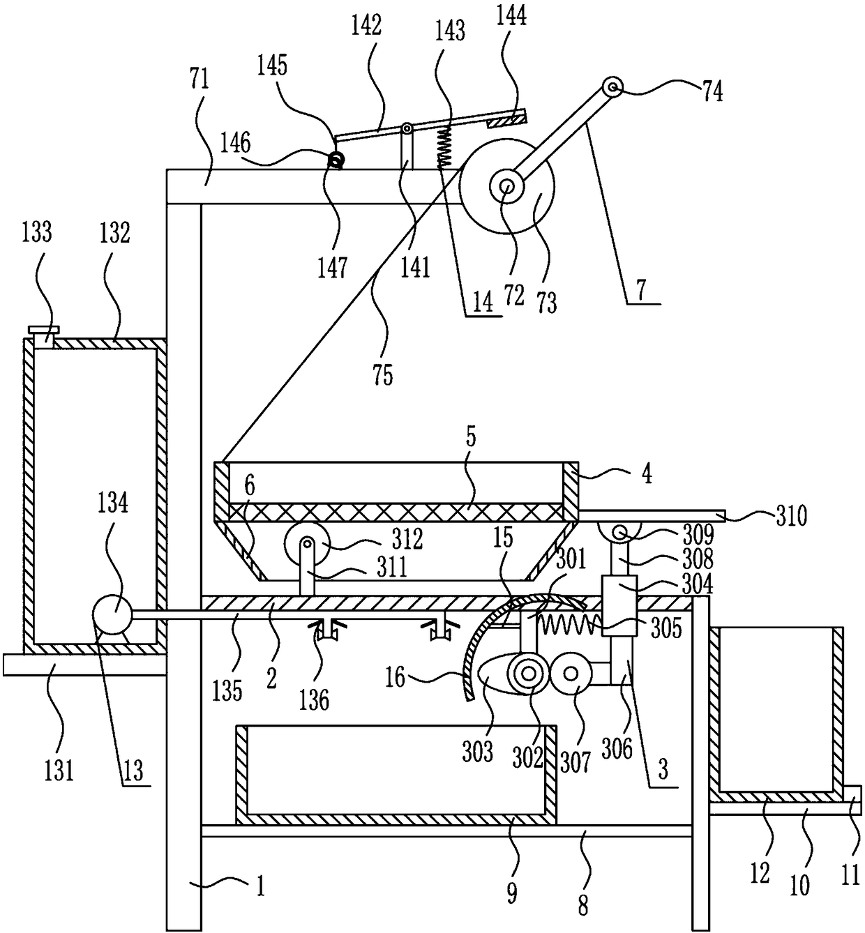 Screening device of iron ores for metal smelting