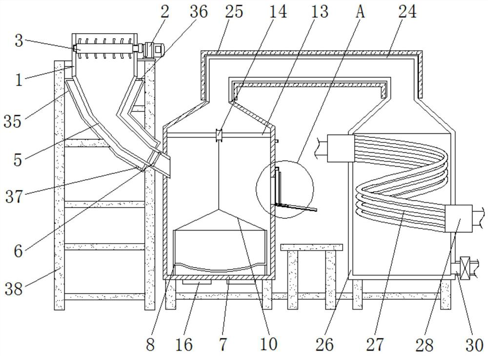 Extraction device for medicinal material distillation, facilitating full utilization