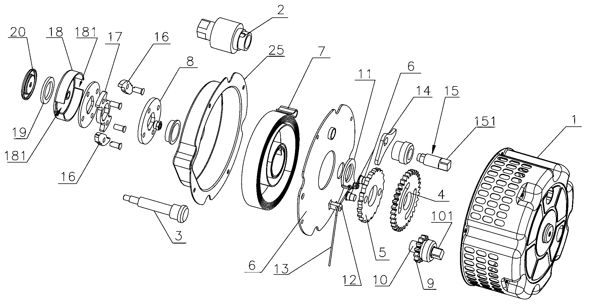 Safety starter for air-cooled diesel engine