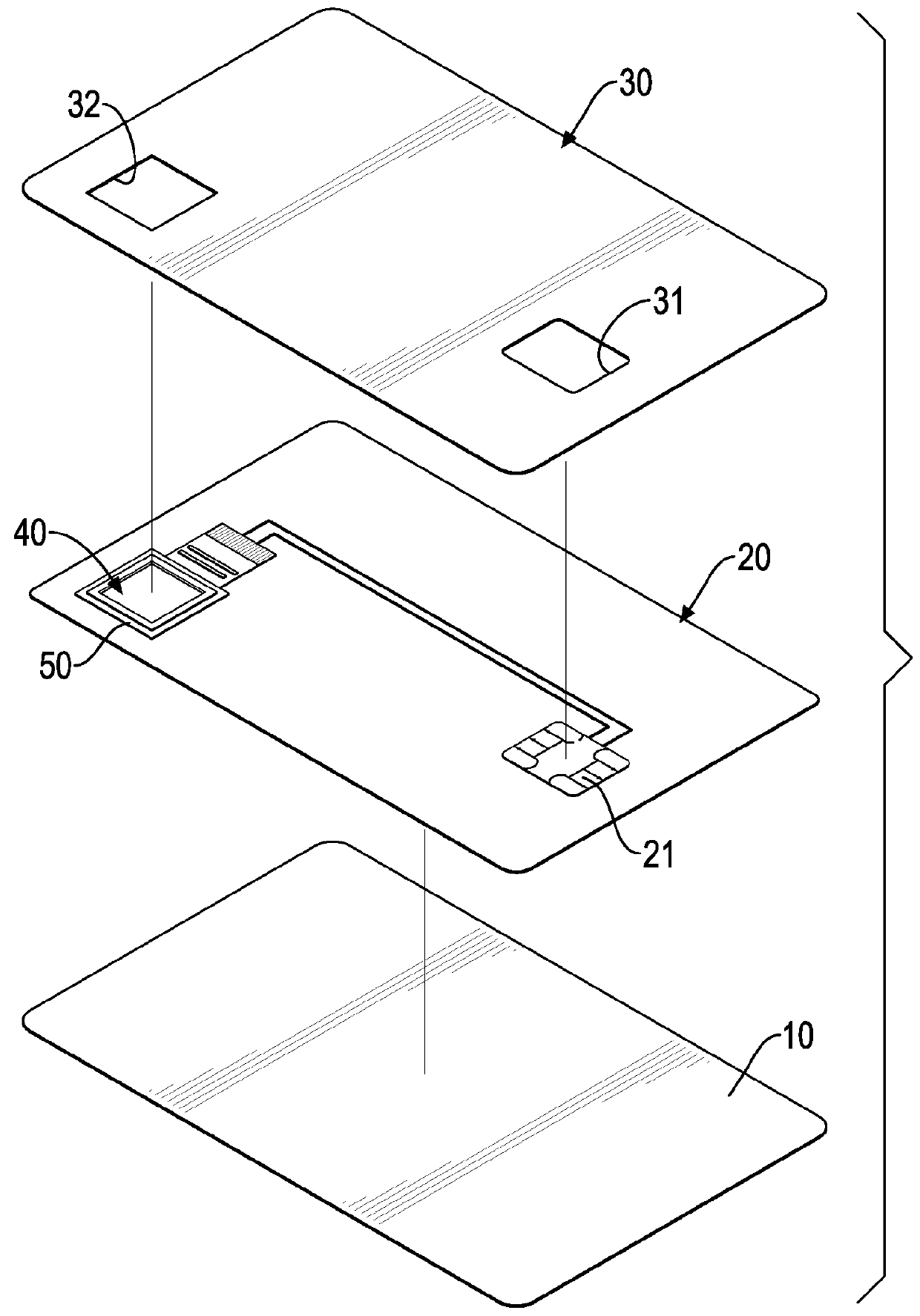 Smart card with a fingerprint identifying module