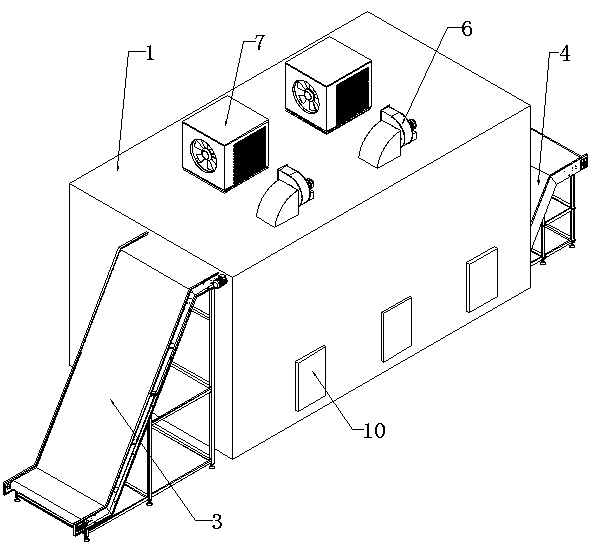 Continuous automatic energy-saving and efficient agricultural product drying device