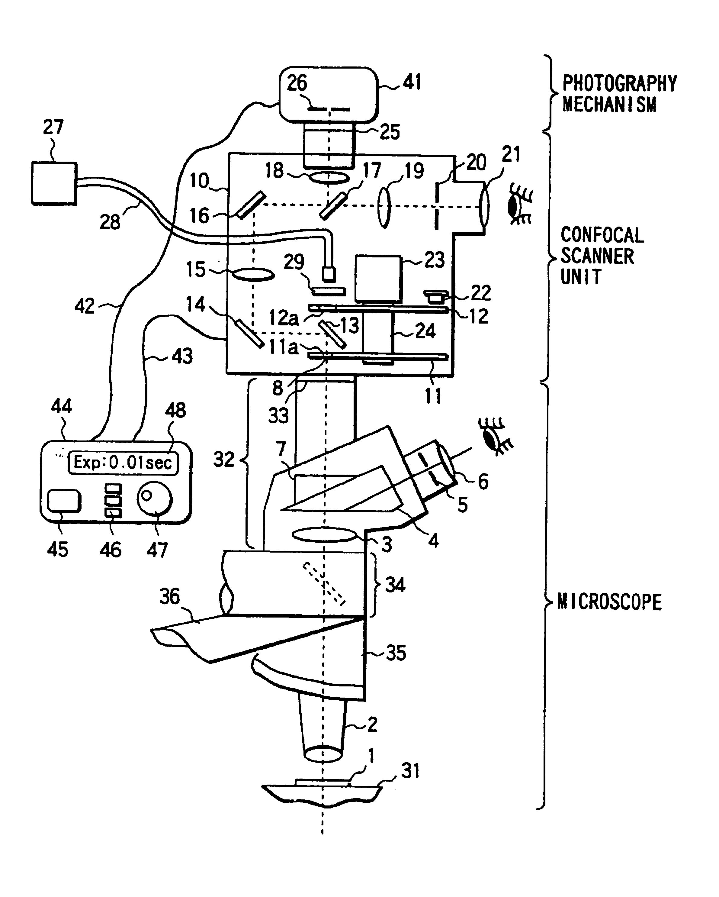 Confocal microscope apparatus and photographing apparatus for confocal microscope