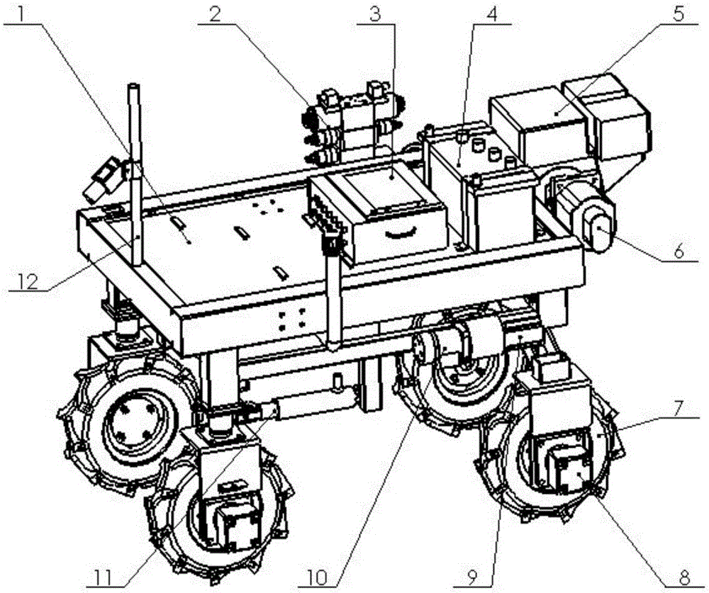 All hydraulic wheel type field information collecting platform