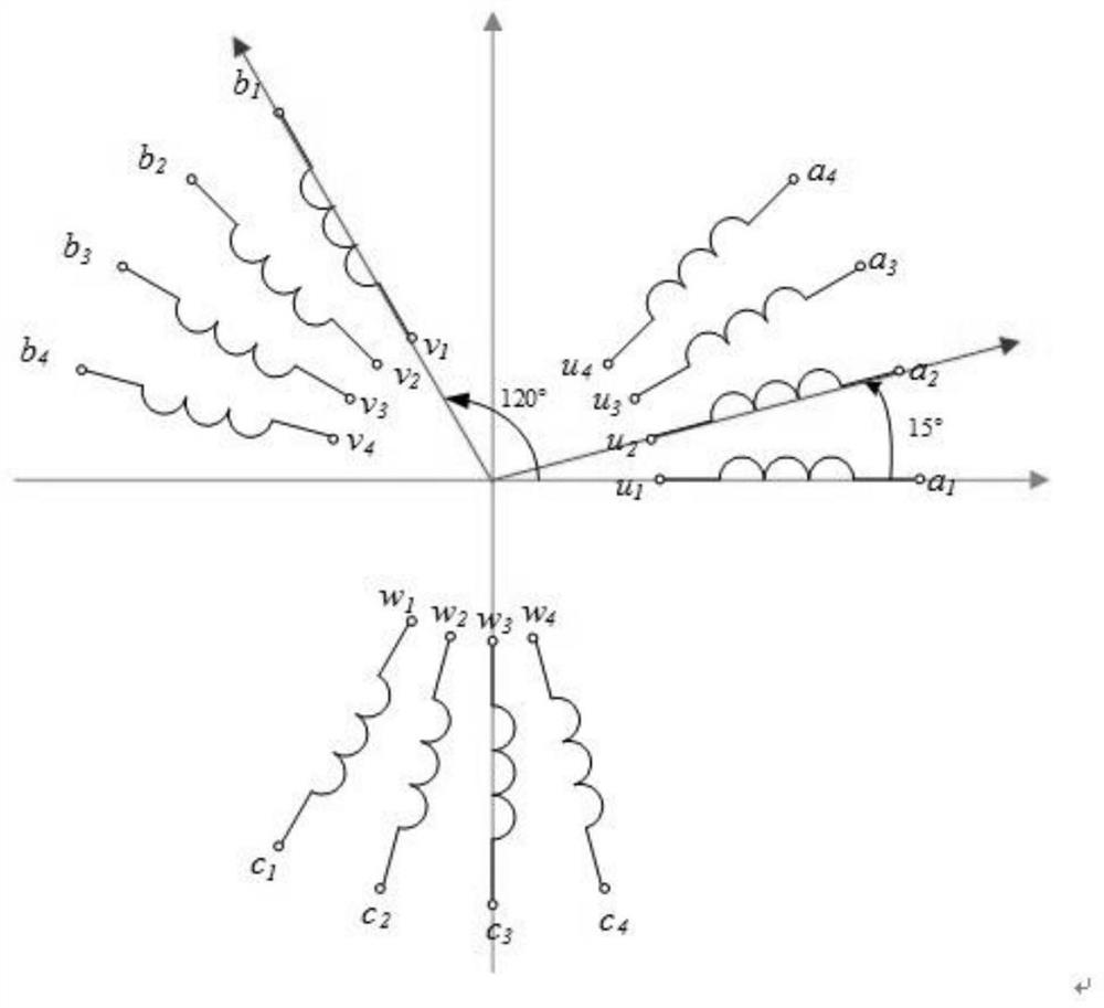 Twelve-phase three-level H-bridge direct current side cascade propulsion frequency converter and capacitor voltage balance control method