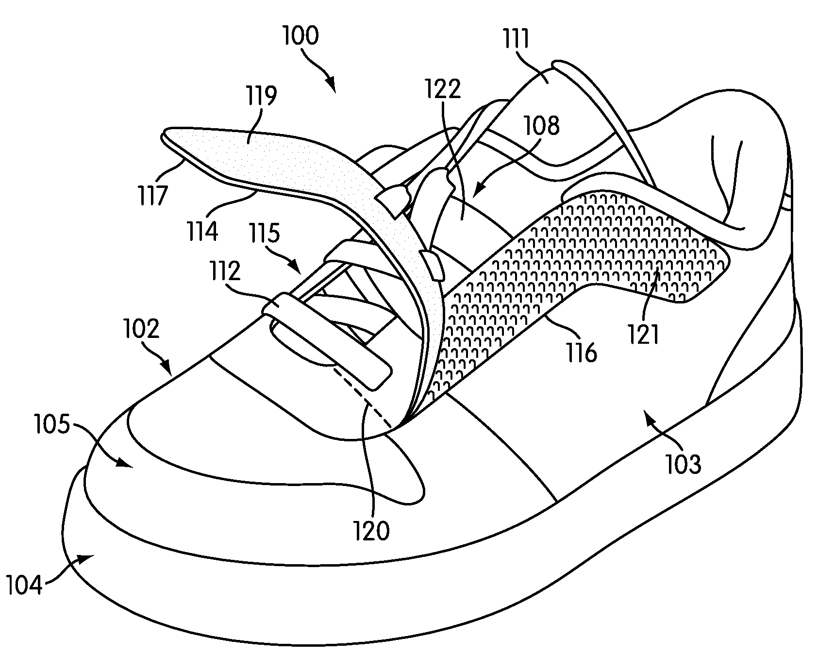 Article of footwear having removable eyelet portion