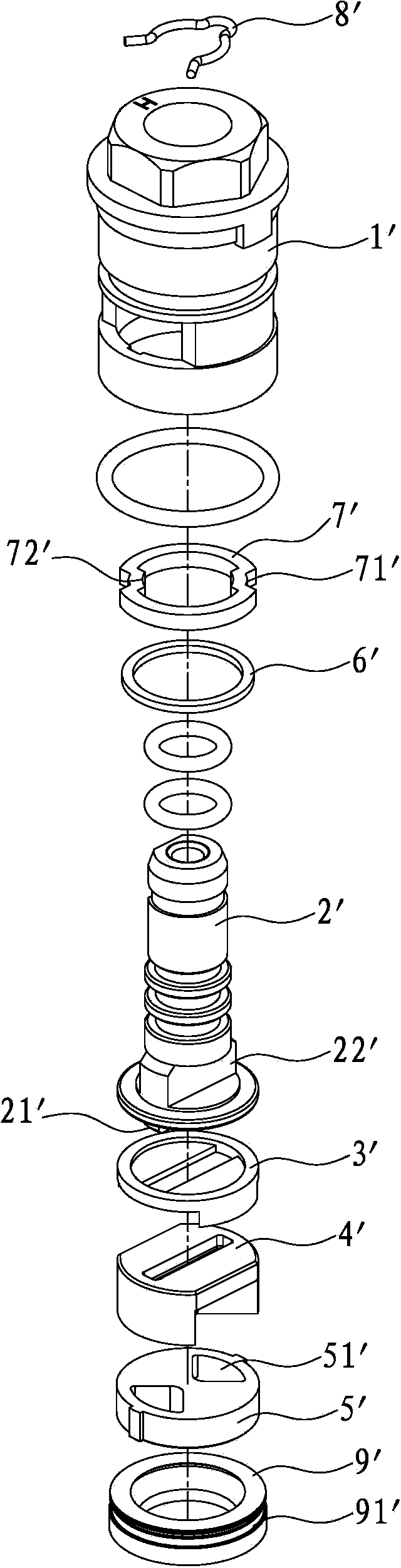 Single-water-path ceramic valve element structure