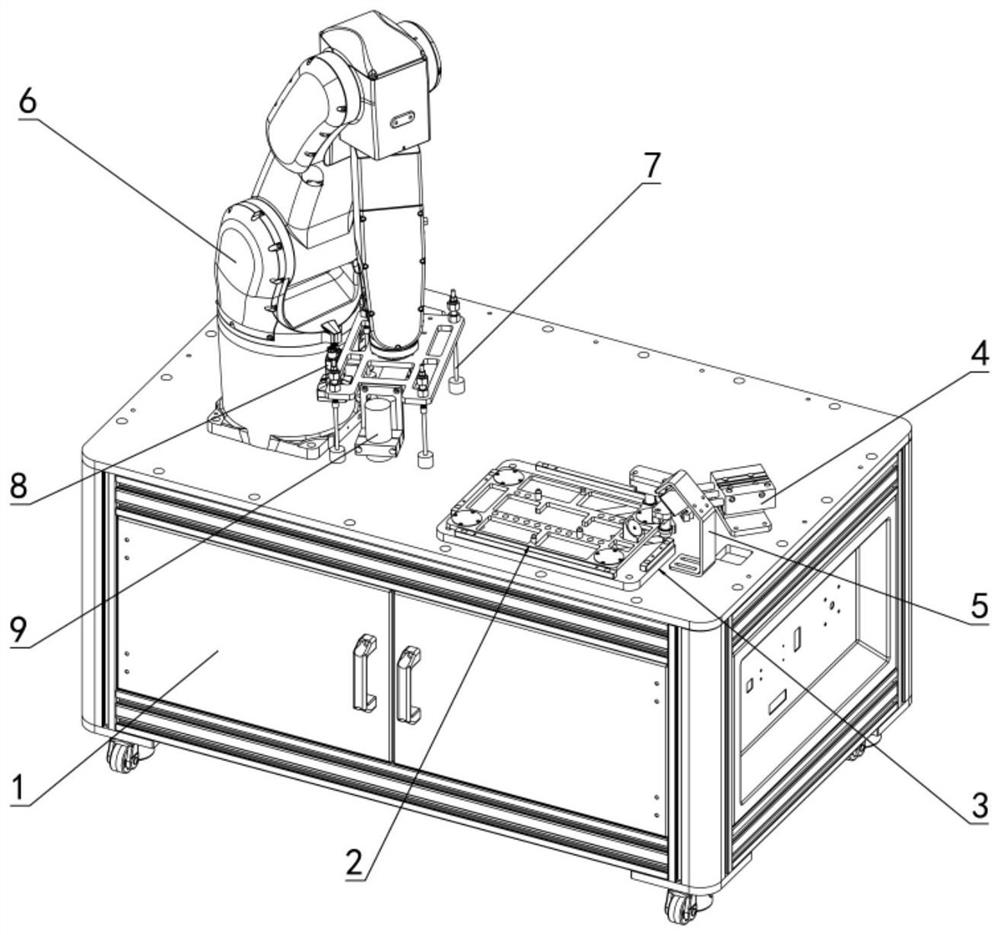 An industrial pallet handling and precise positioning unit