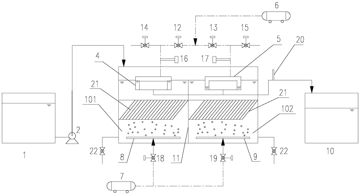 Full-automatic constant water level sequential batch water-draining system and water-draining method thereof