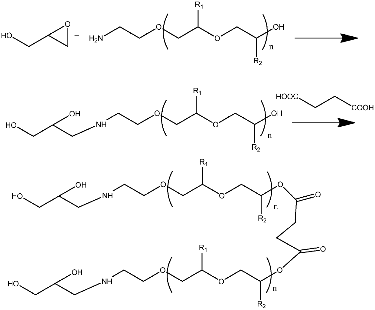 Emulsifier for low-solid-content waterborne epoxy resin coating and preparation method thereof