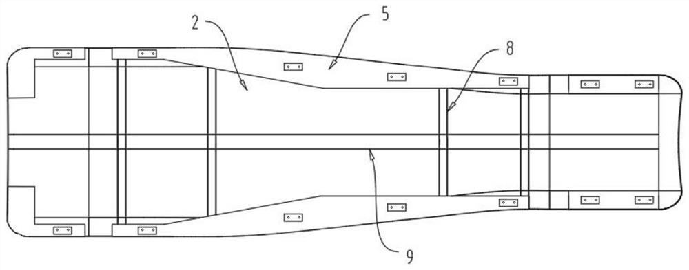 Boat type tractor hull installed on frame