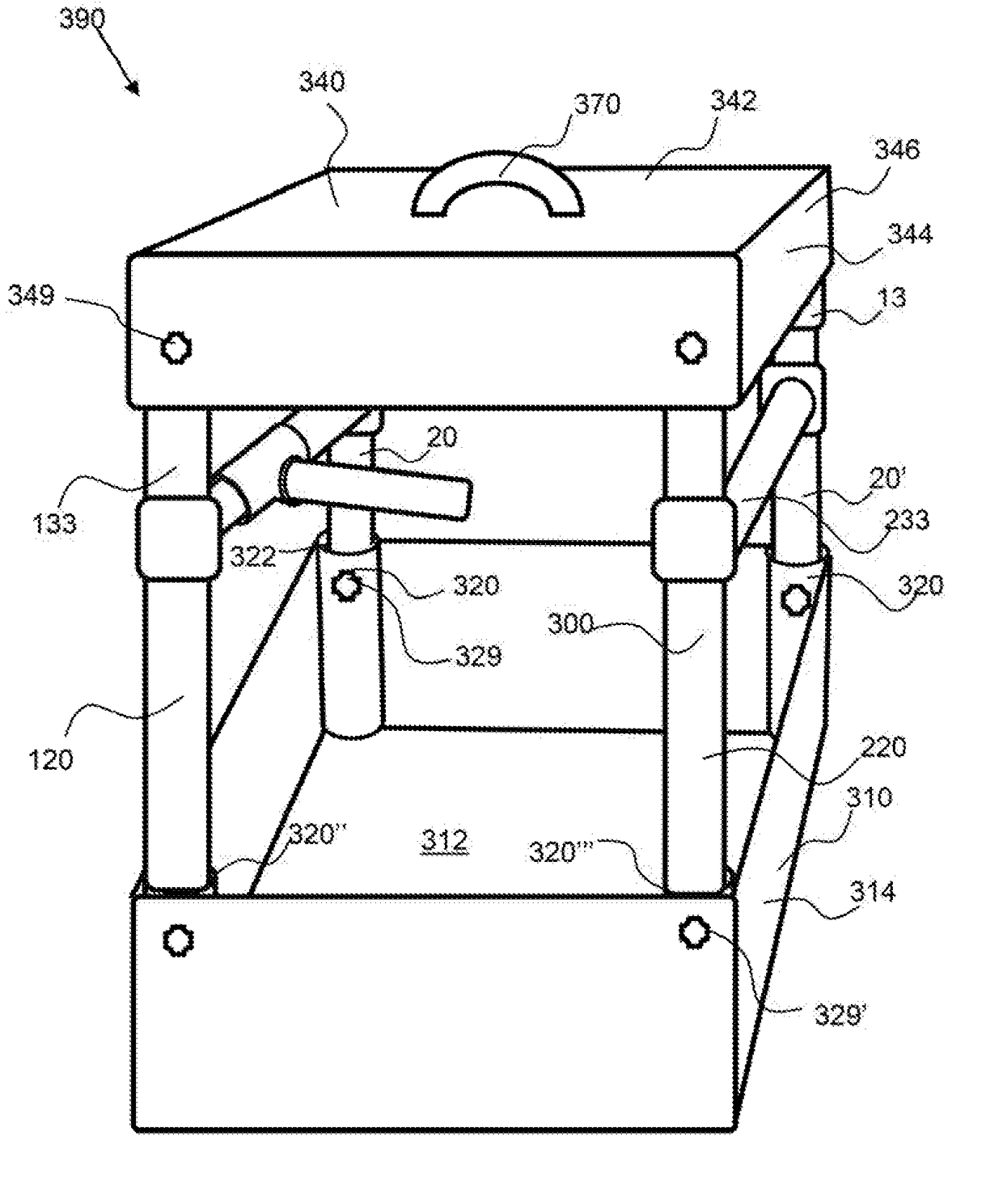 Convertible tool case to a support assembly