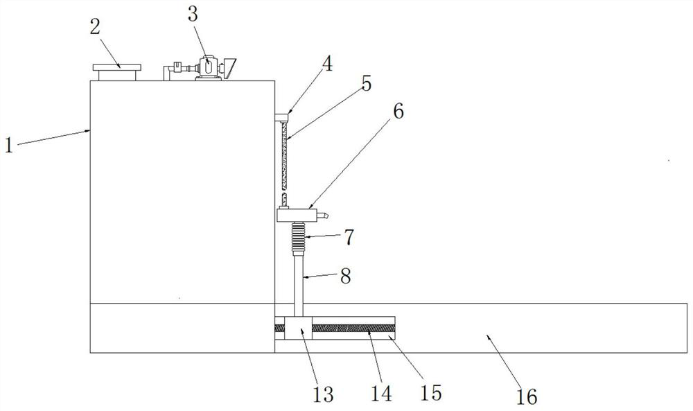 Liquid adding device for agricultural unmanned aerial vehicle