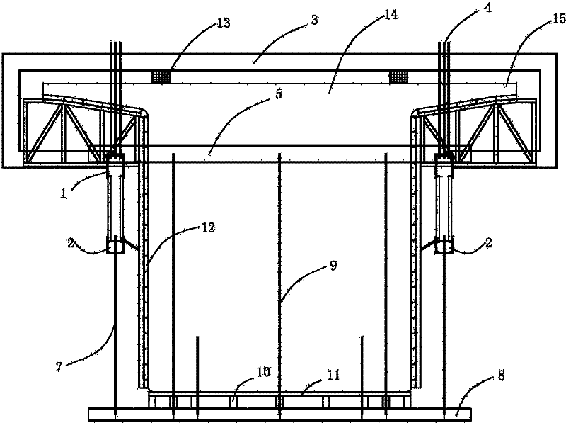 Lower supported hanging basket in bridge construction and application thereof