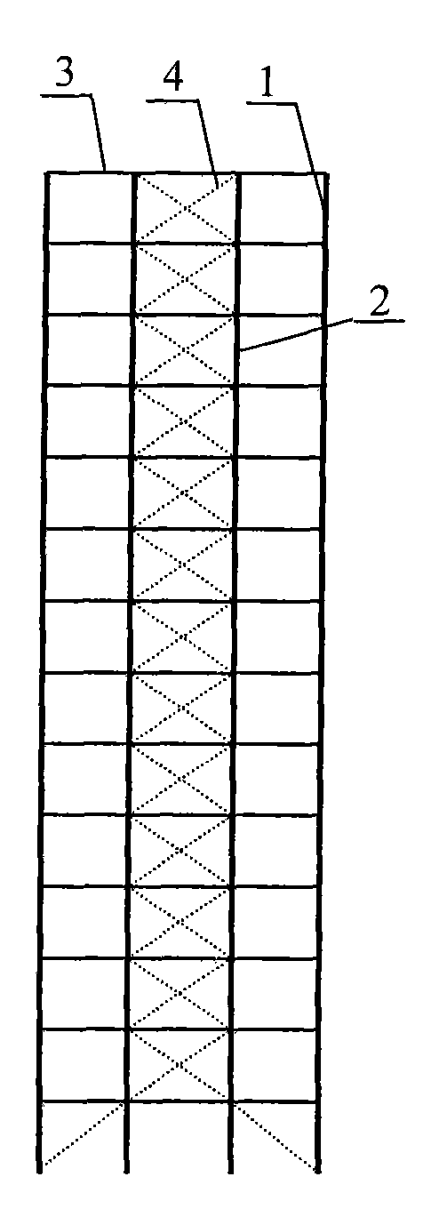 Bearing structure of three-dimensional garage with energy-consumption truss lateral-resistance form vertical-lifting type high-rise steel structure