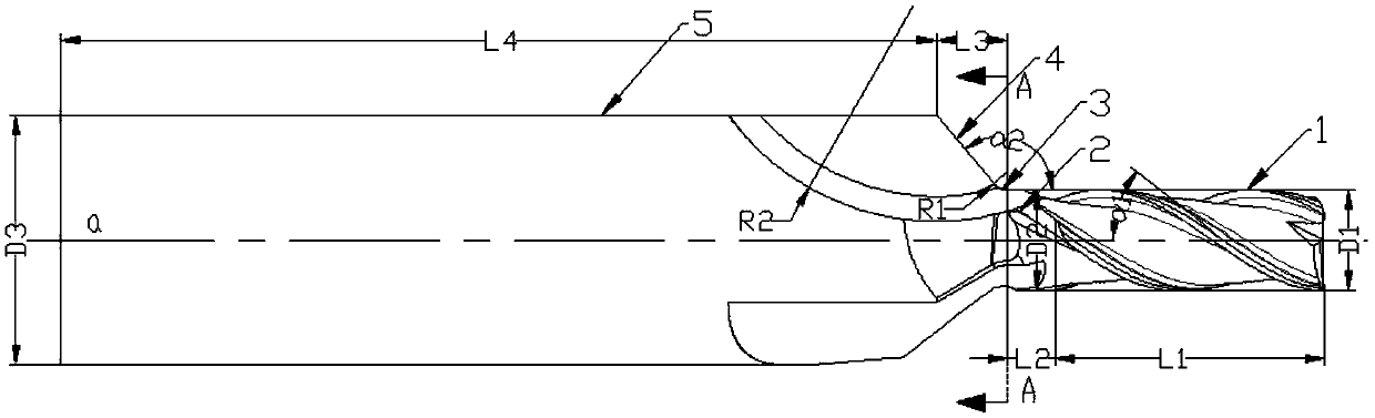 Helical hole milling-spot-spotting-rounding integrated tool