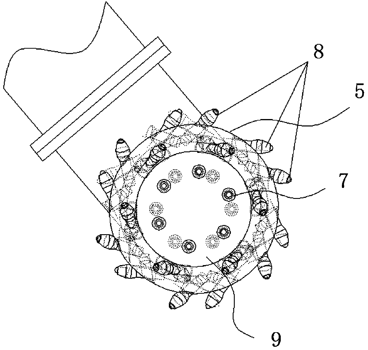 Machine for clearing crust in intelligent cement kiln