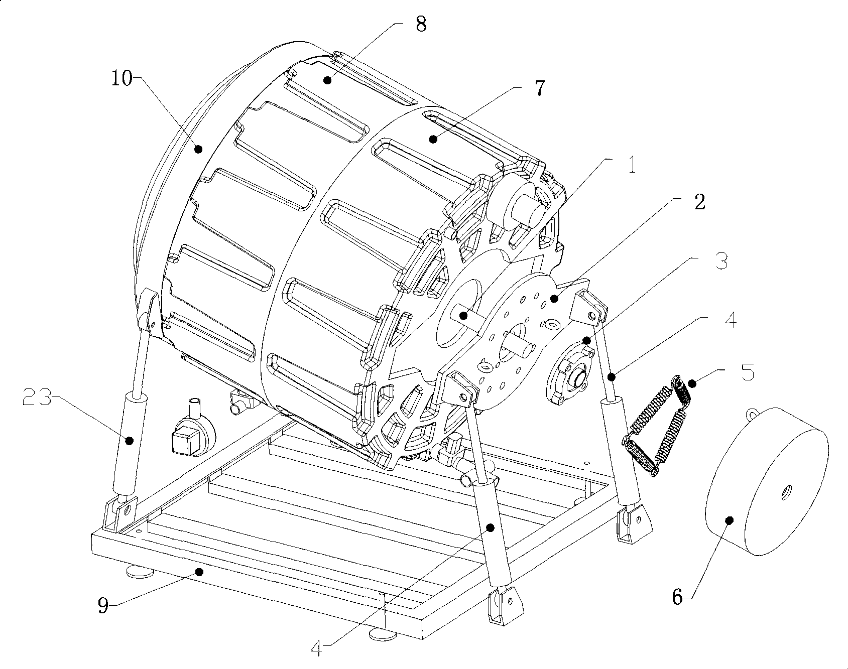 Magnetic suspension drum-type washing machine