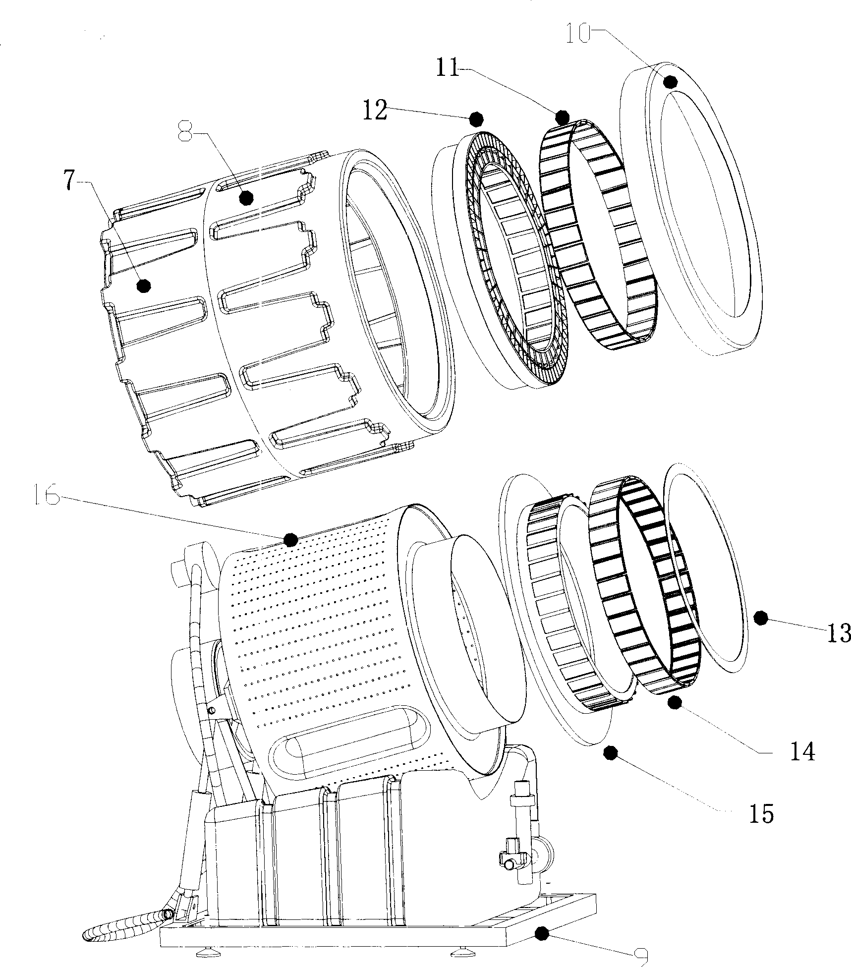 Magnetic suspension drum-type washing machine