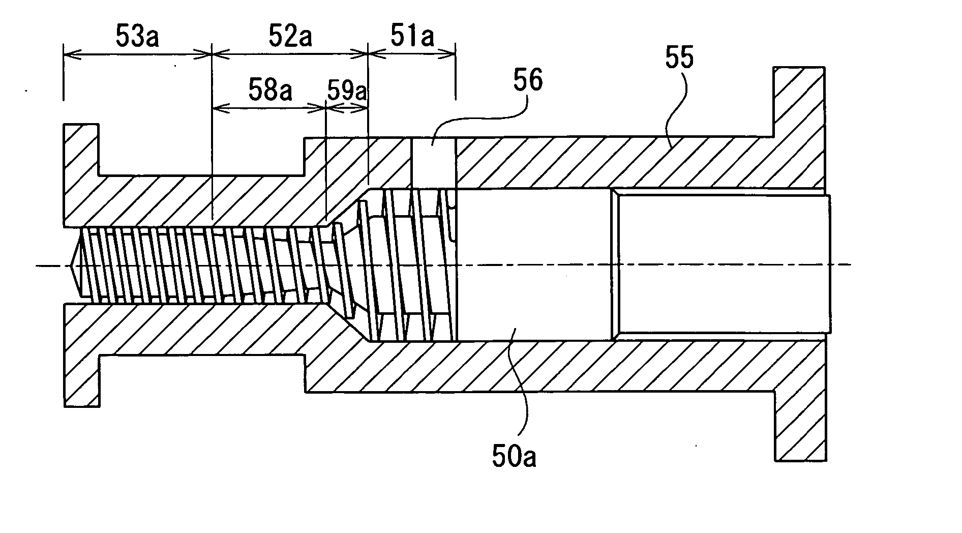 Screw for plastication of resin material and a plasticizing mechanism