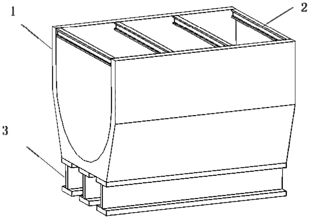 Structure and construction method of a steel-concrete composite structure aqueduct