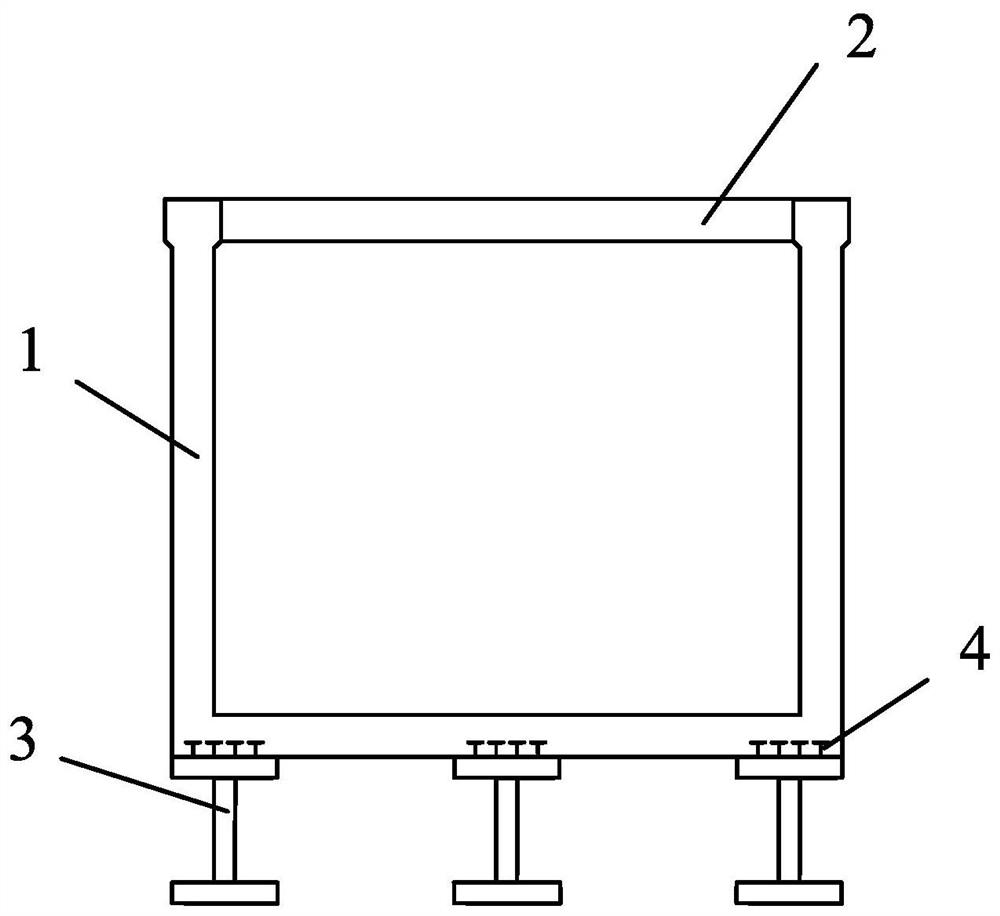 Structure and construction method of a steel-concrete composite structure aqueduct