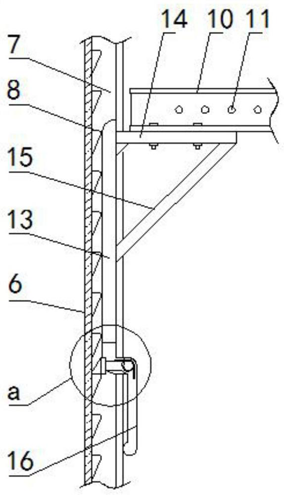 Elevator car with internal handrail capable of being folded and stored