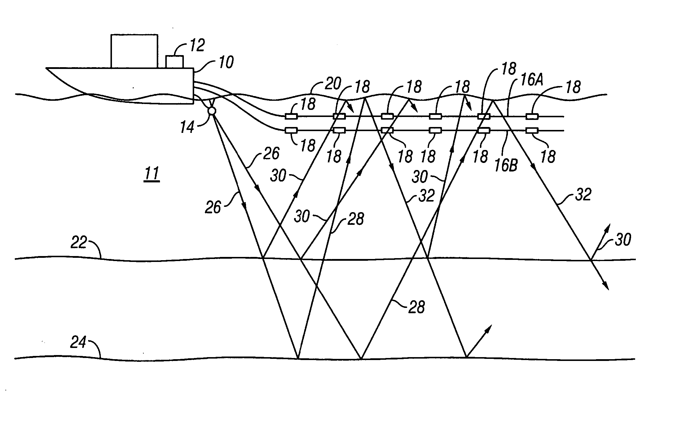 Method for deghosting and water layer multiple reflection attenuation in marine seismic data