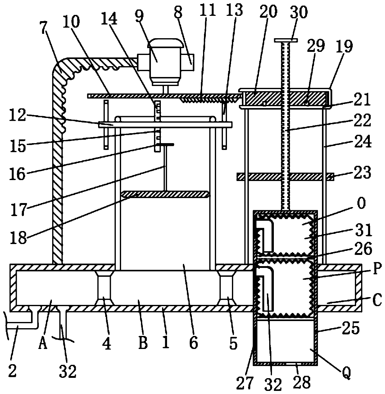 Bedside digestive endoscope pretreatment cleaning and disinfecting device