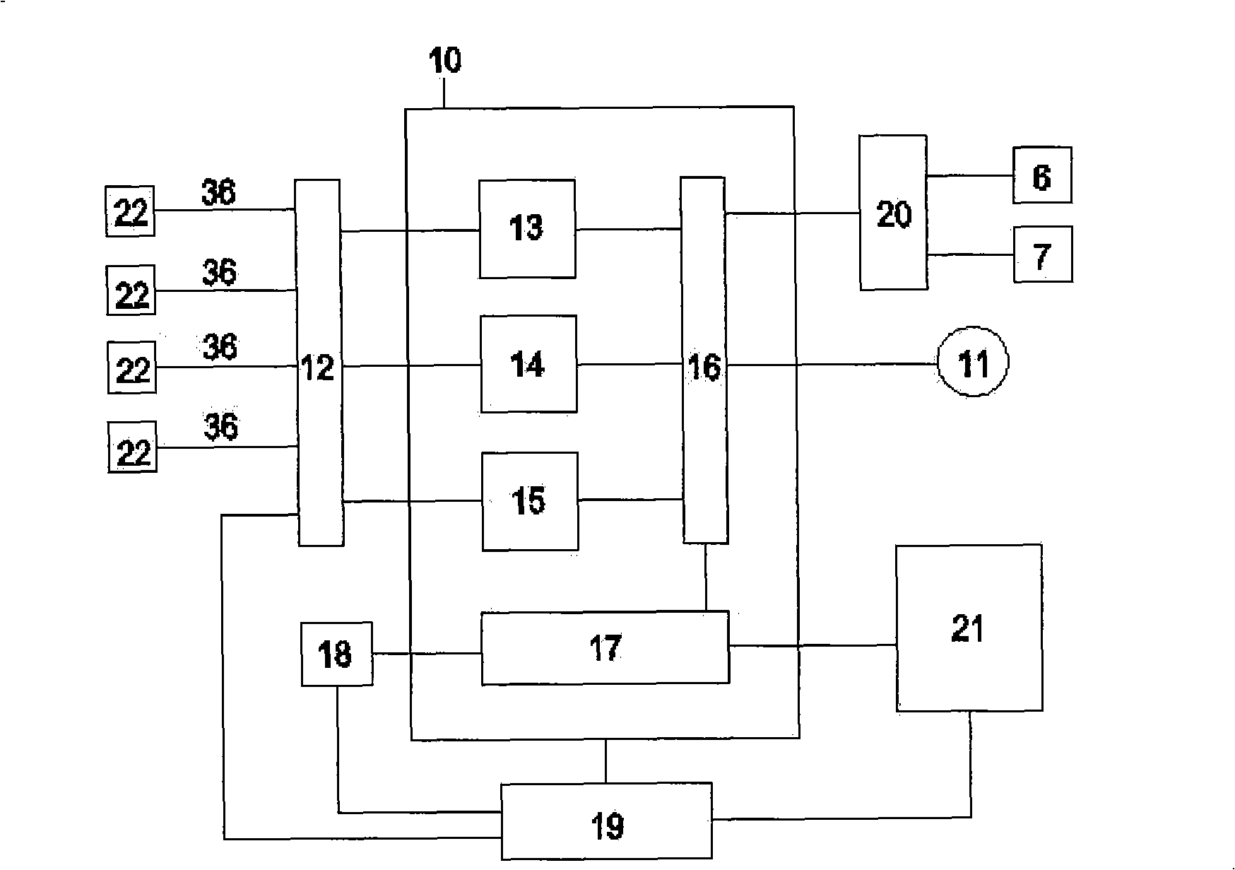 Hydrogen sulphide gas on-line detecting and alarming device of fishroom on fishing boat