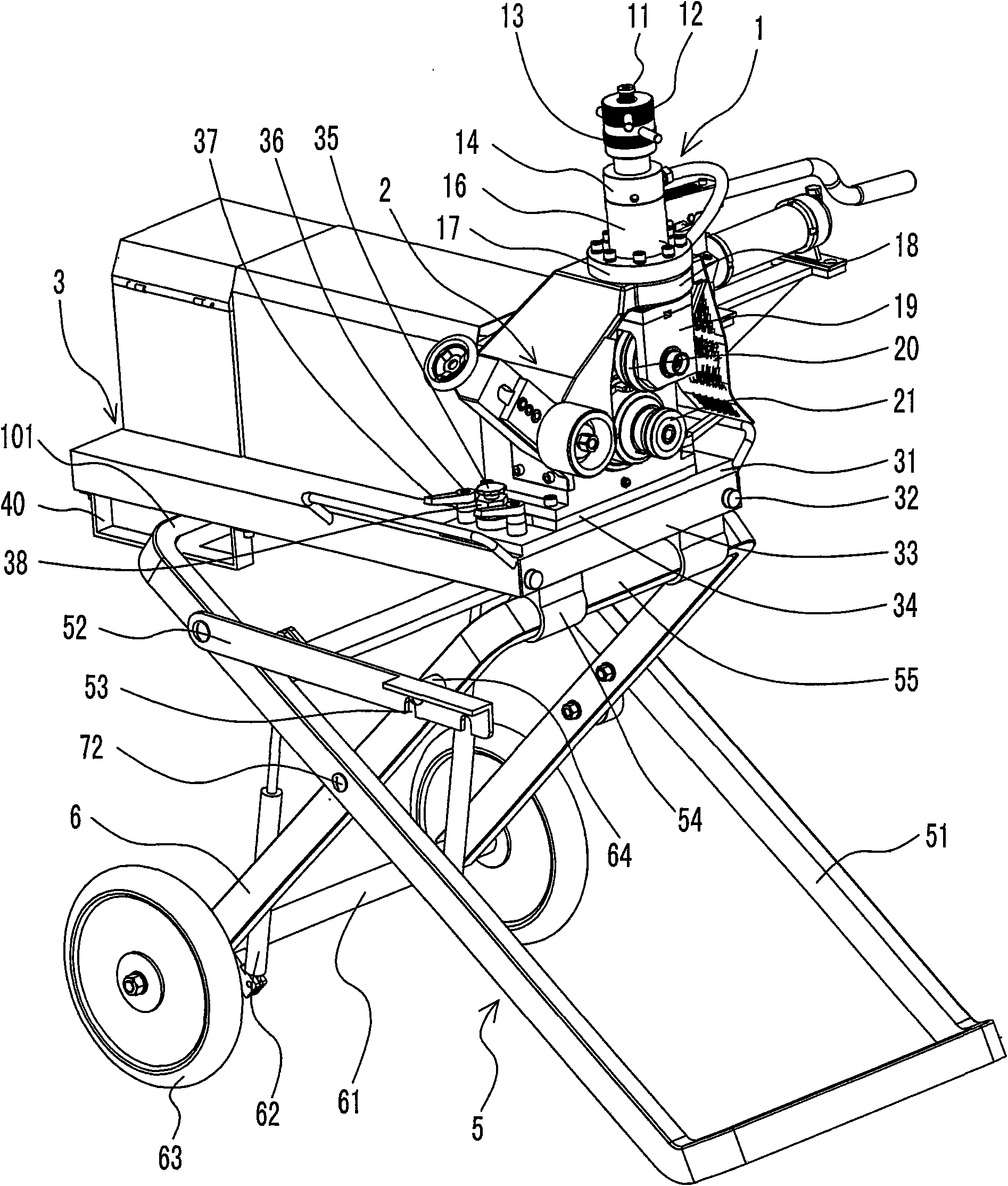 Rotary folding type hydraulic channeling machine