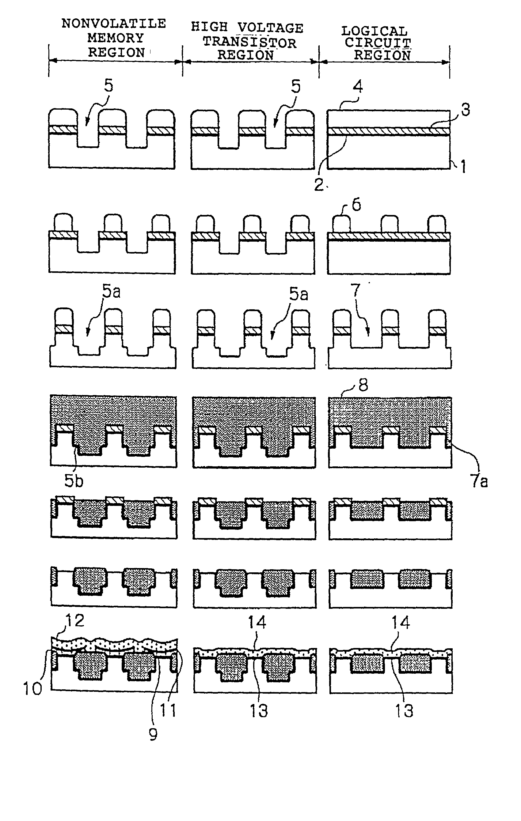 Element isolating method in semiconductor integrated circuit device, semiconductor integrated circuit device and manufacturing method thereof