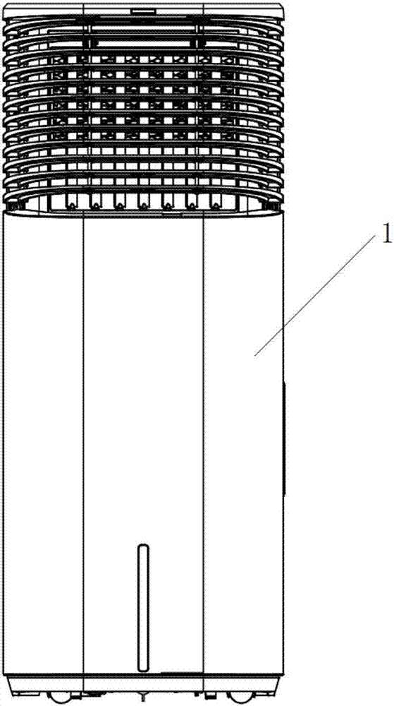 Water discharging device and cooling fan