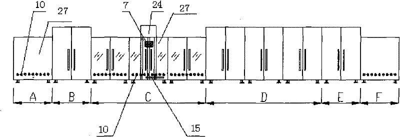 Process and device for coating film on glass