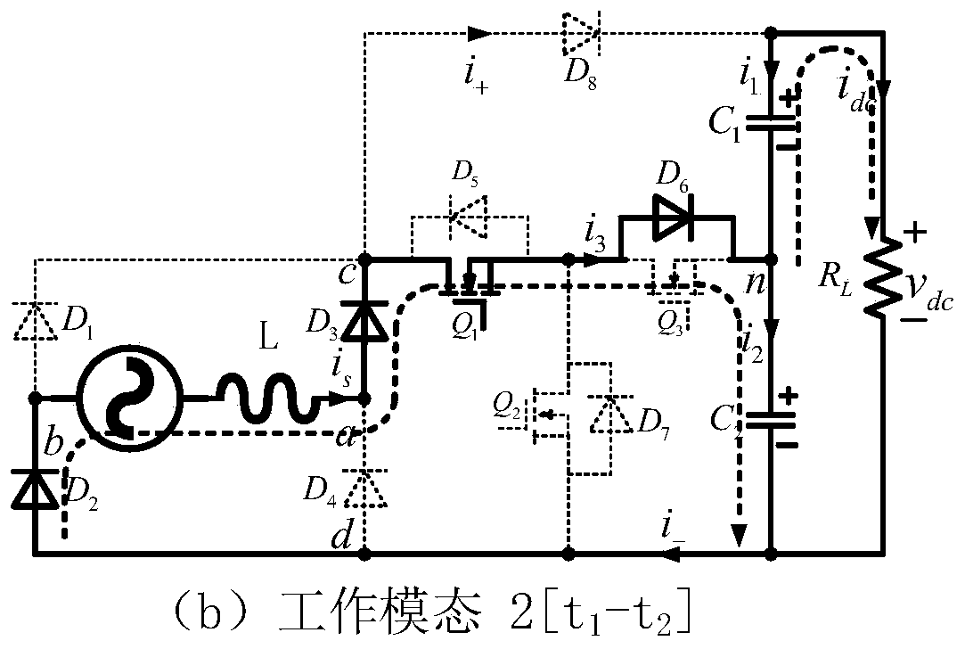 Single-phase five-level rectifier based on T-shaped structure