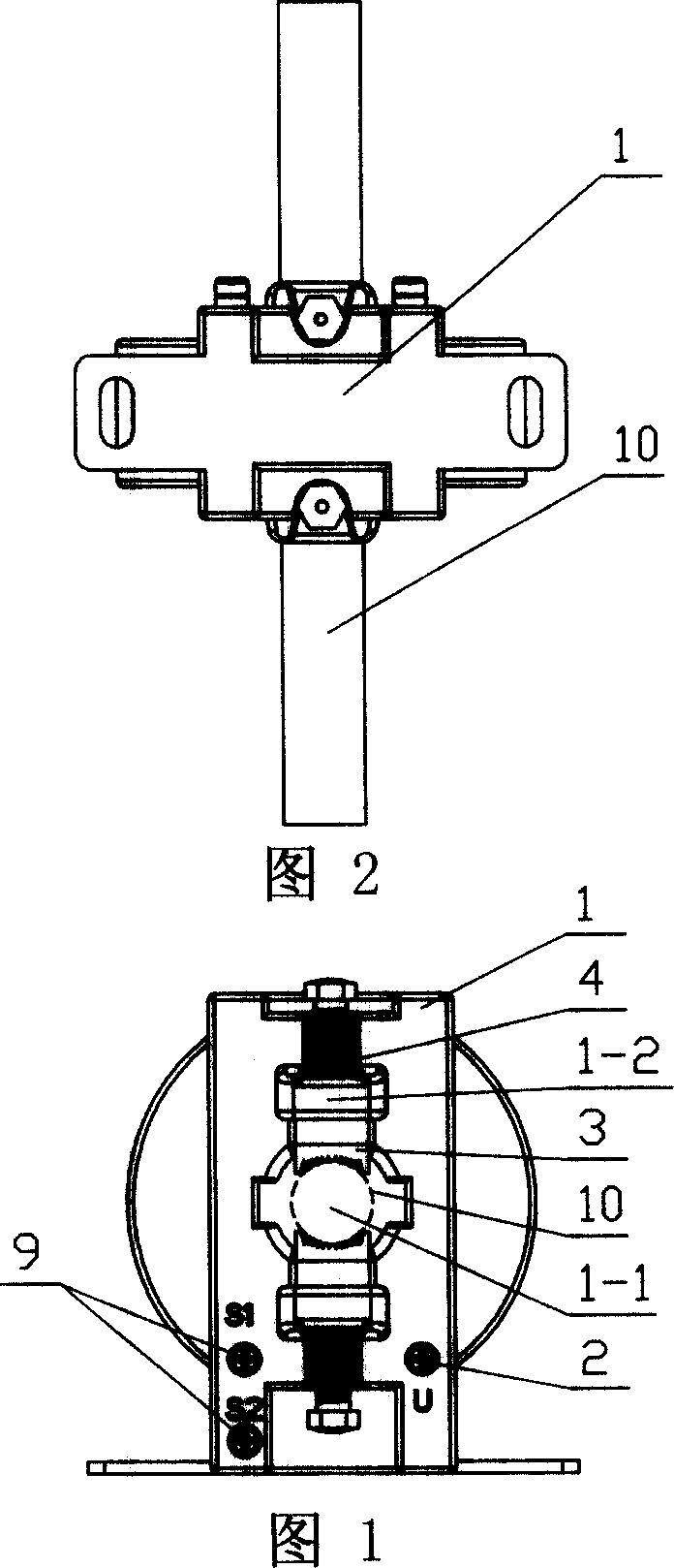 Straight-through current transformer for taking voltage from wrapping conductor using puncturing method