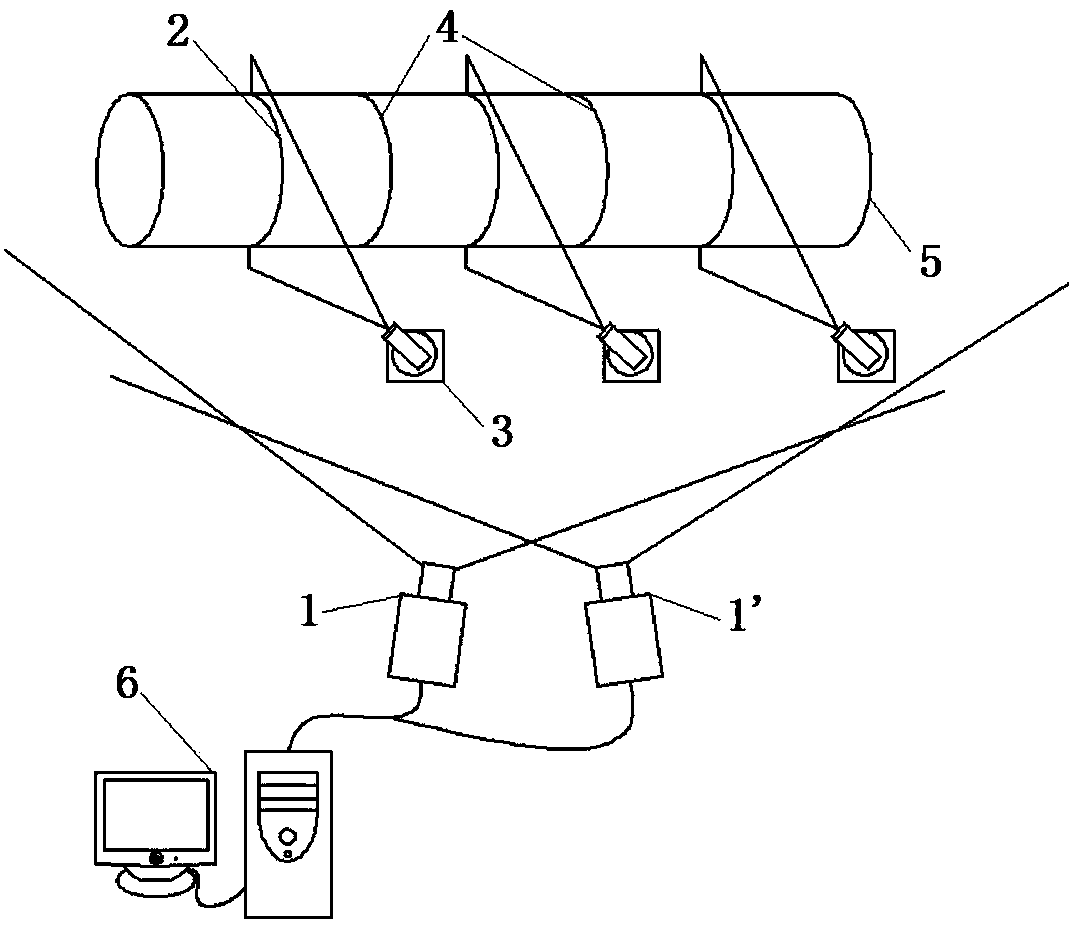 Quick morphology vision measuring method in multi-laser synergic scanning mode