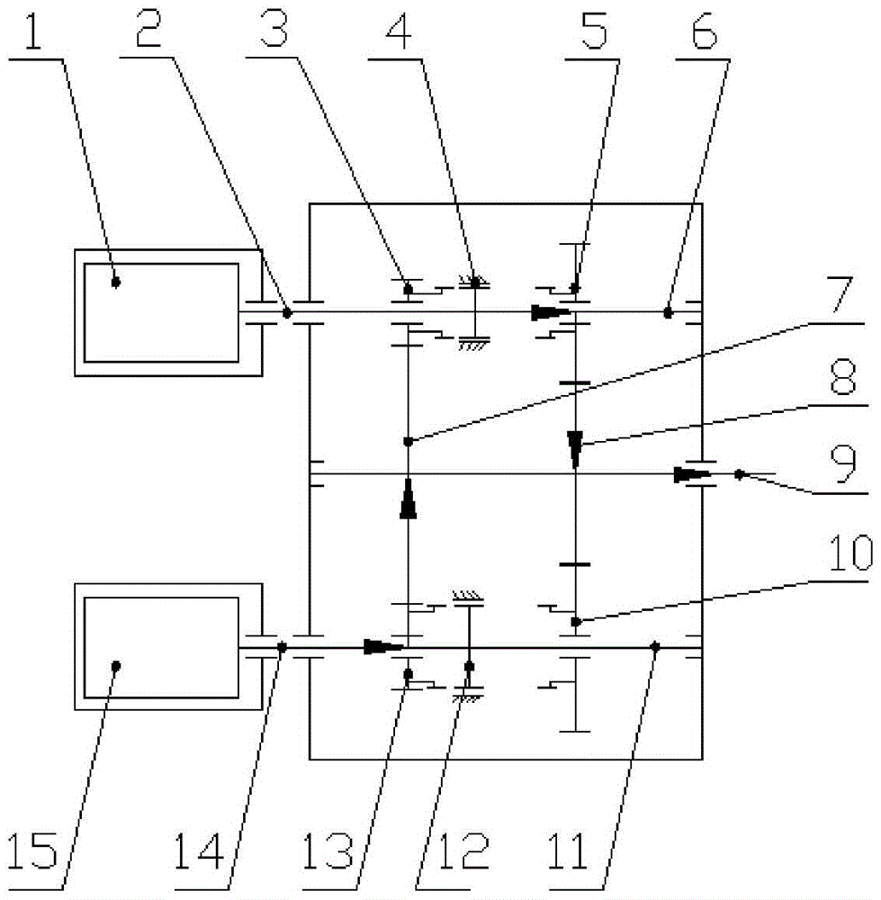 A shift control method for a dual-shaft parallel electric drive system for a vehicle