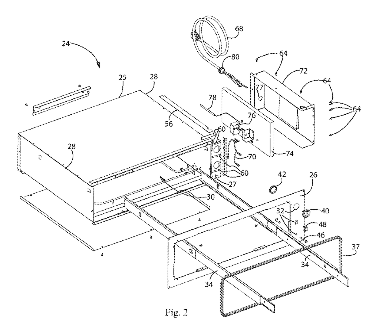 Spill resistant warming drawer