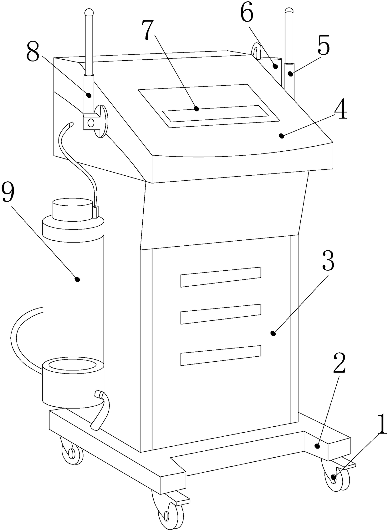 Cleaning equipment for gynecological care