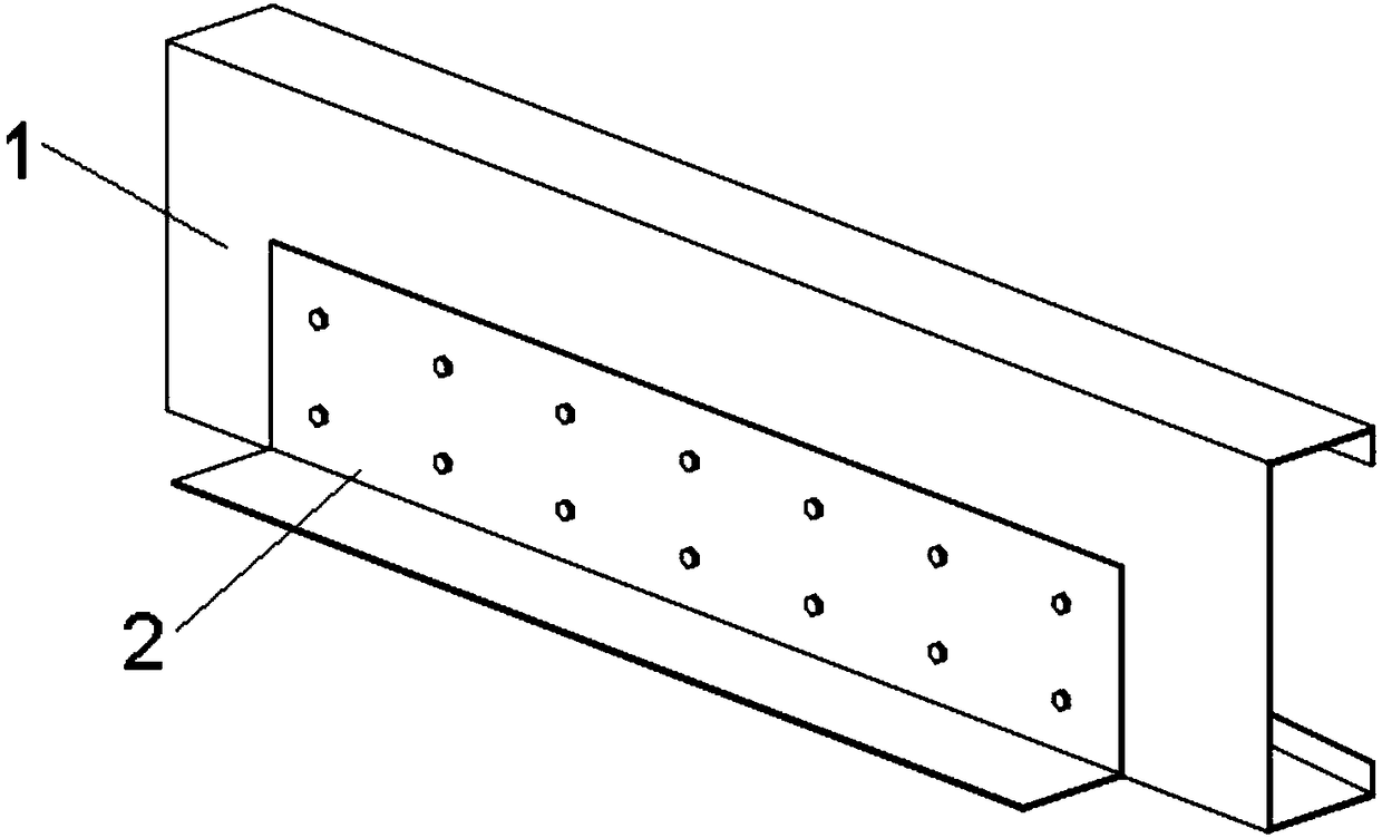 Super-long steel structure C-shaped purlin anti-deformation combination structure