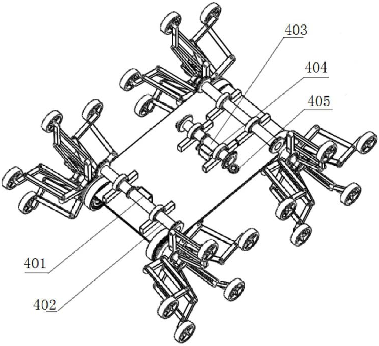 Wheelchair structure capable of changing revolution radius of travelling wheels