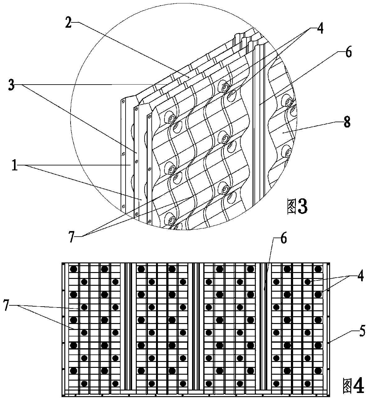 Open circulating water, gas and liquid orthogonal diaphragm plate type air cooler