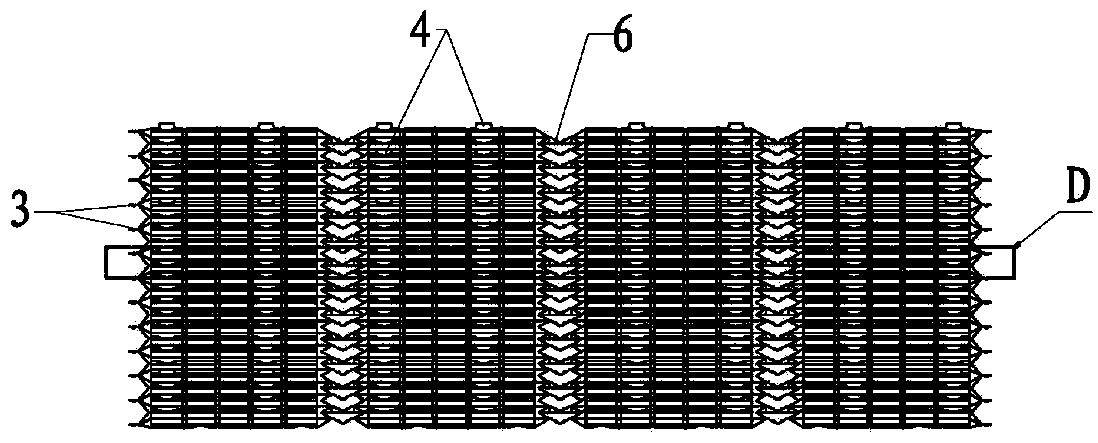 Open circulating water, gas and liquid orthogonal diaphragm plate type air cooler