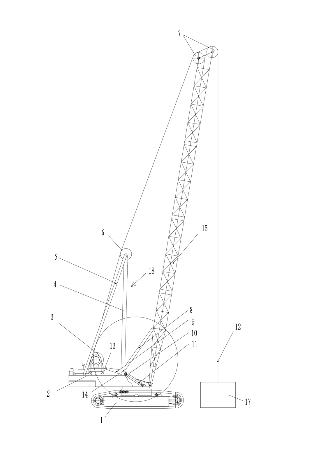 Dynamic compactor capable of realizing amplitude-variable followup of A-bracket with arm support