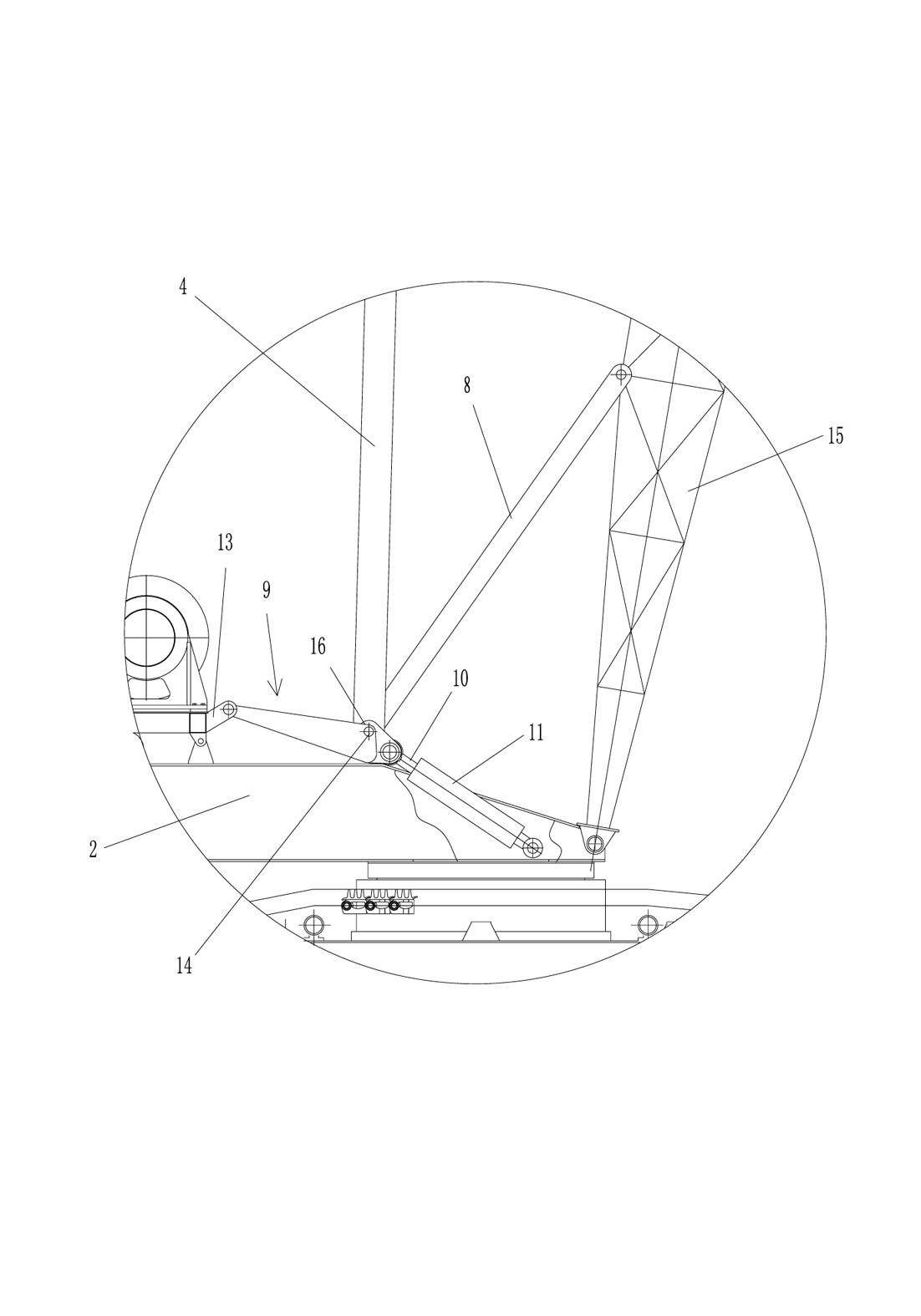 Dynamic compactor capable of realizing amplitude-variable followup of A-bracket with arm support