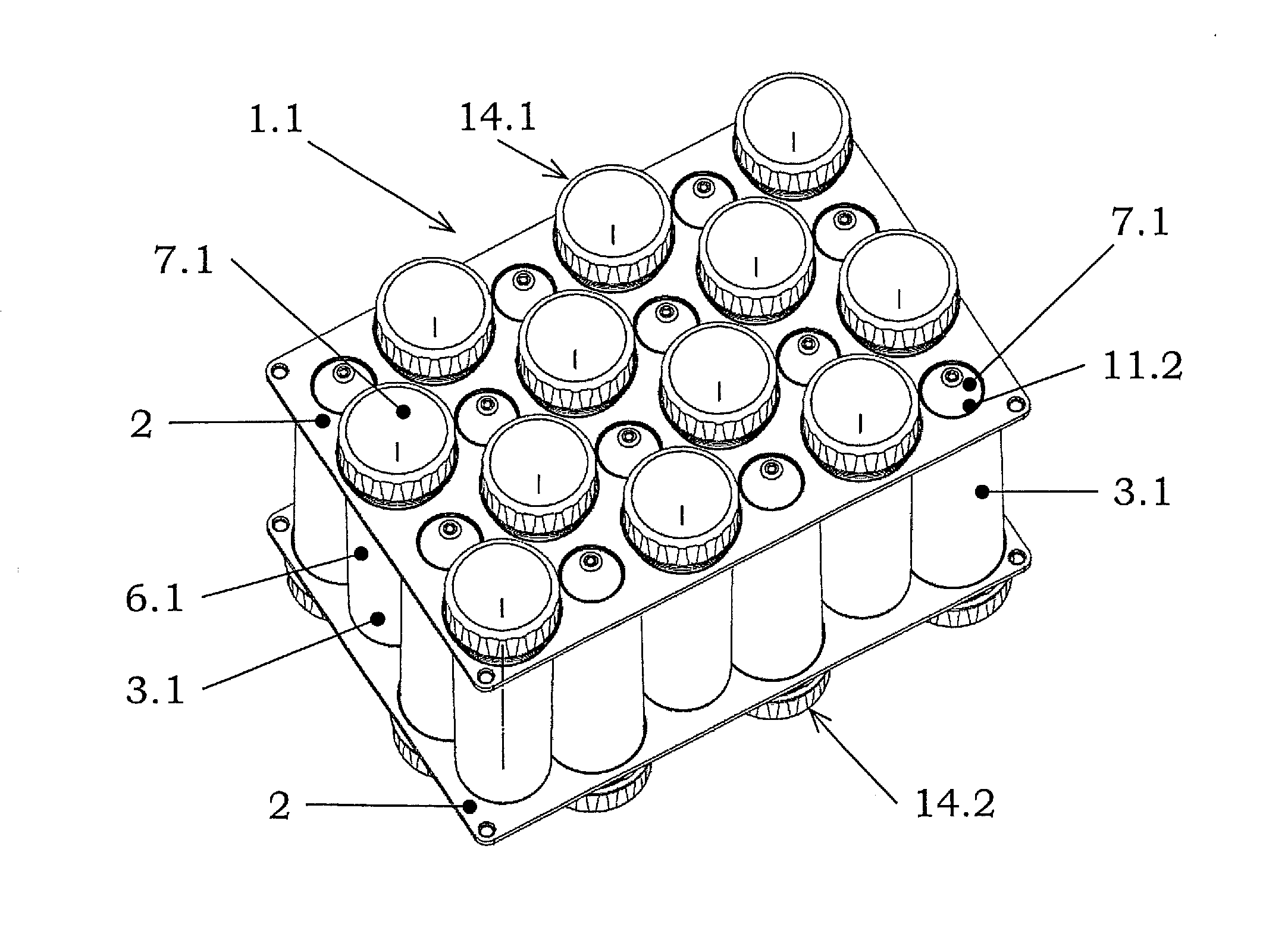 Transport Unit comprising Retaining Plates and Containers and Working Unit