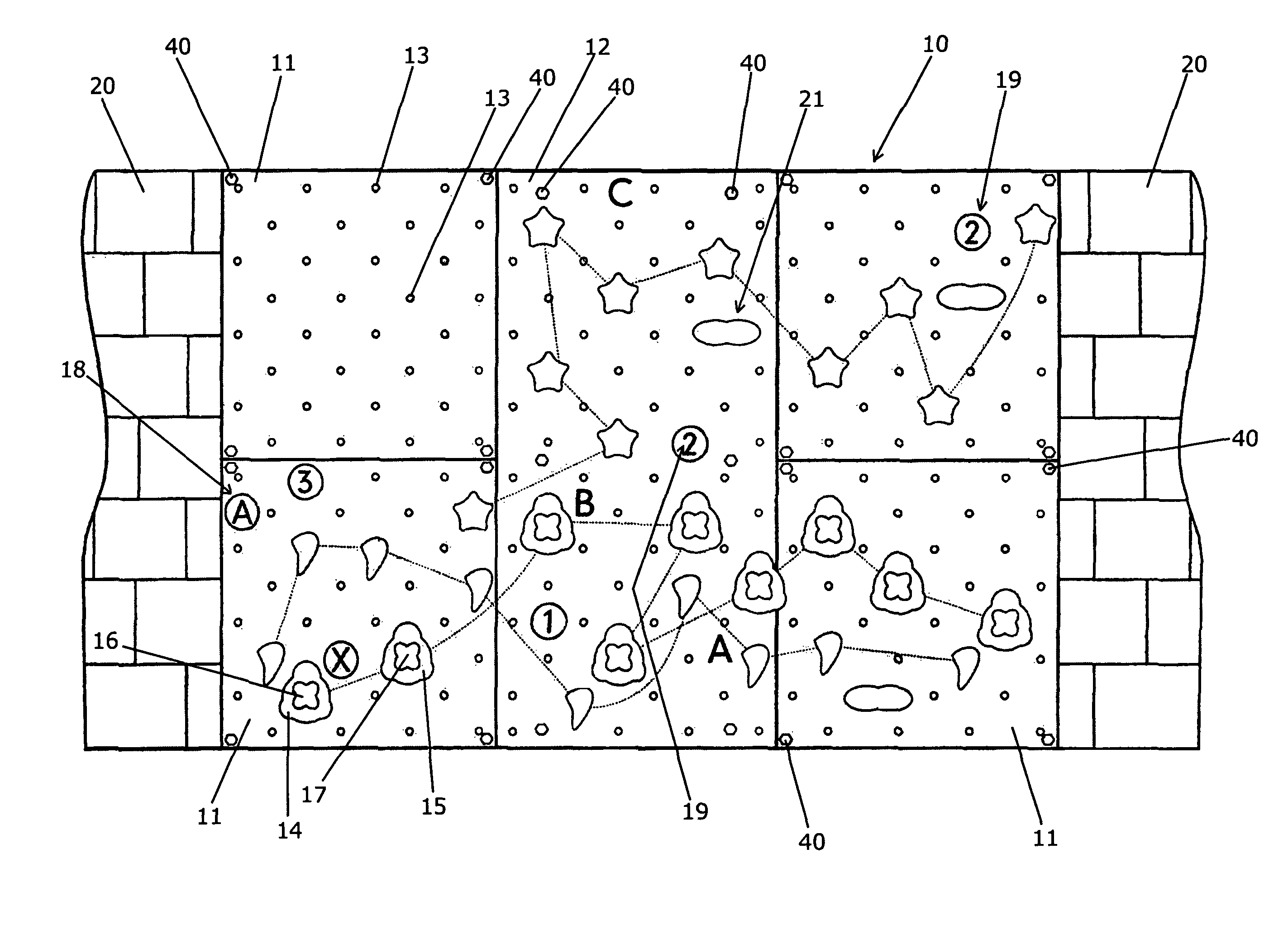 Climbing wall assembly