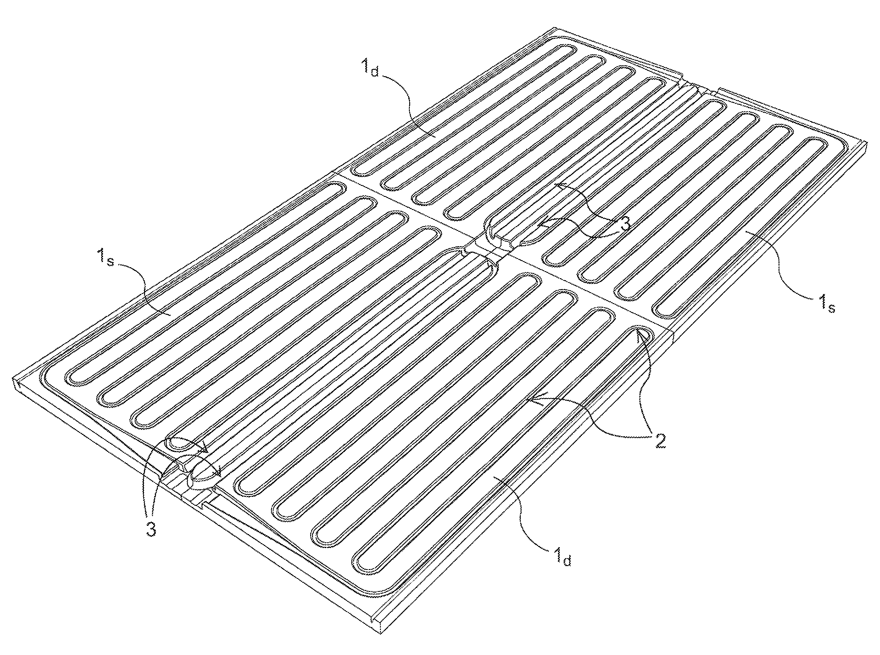 Modular, prefabricated radiant panel with integrated headers