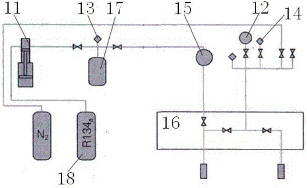 Refrigerating agent filling and recovering system and refrigerating agent filling and recovering method for vehicle air conditioner test system